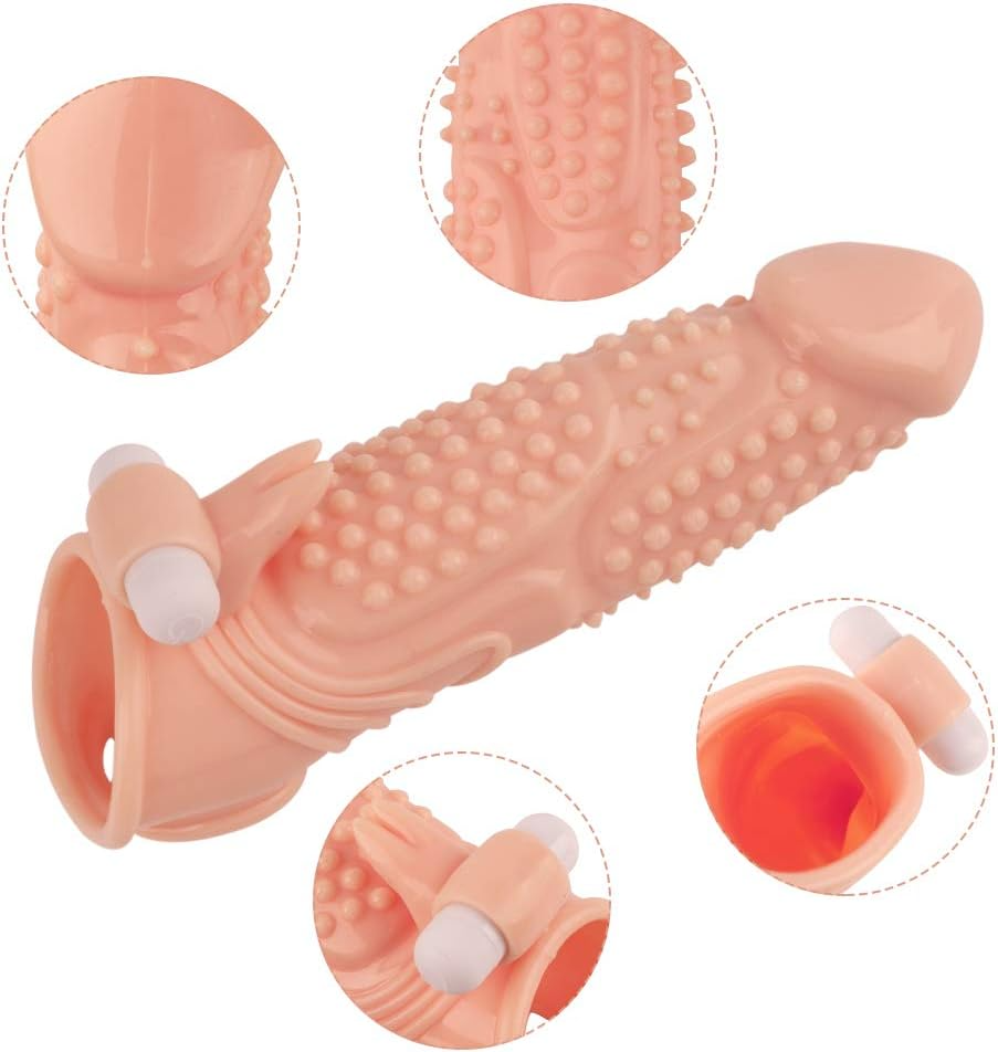 Δονητής προέκταση πέους με ανάγλυφη υφή